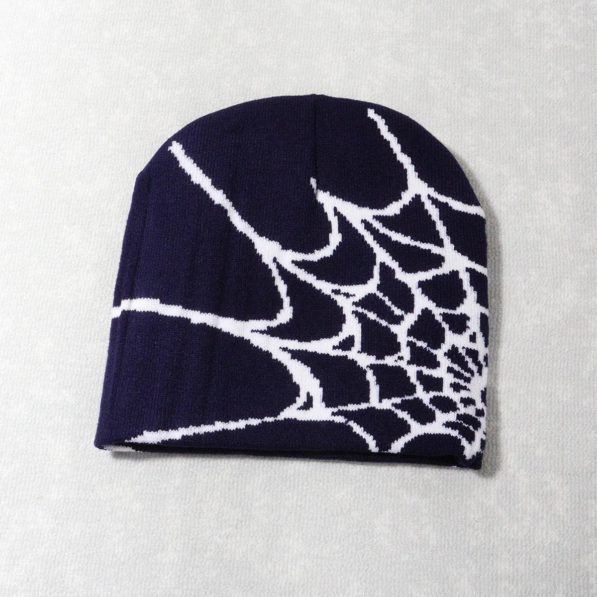 White Spider Web Beanie